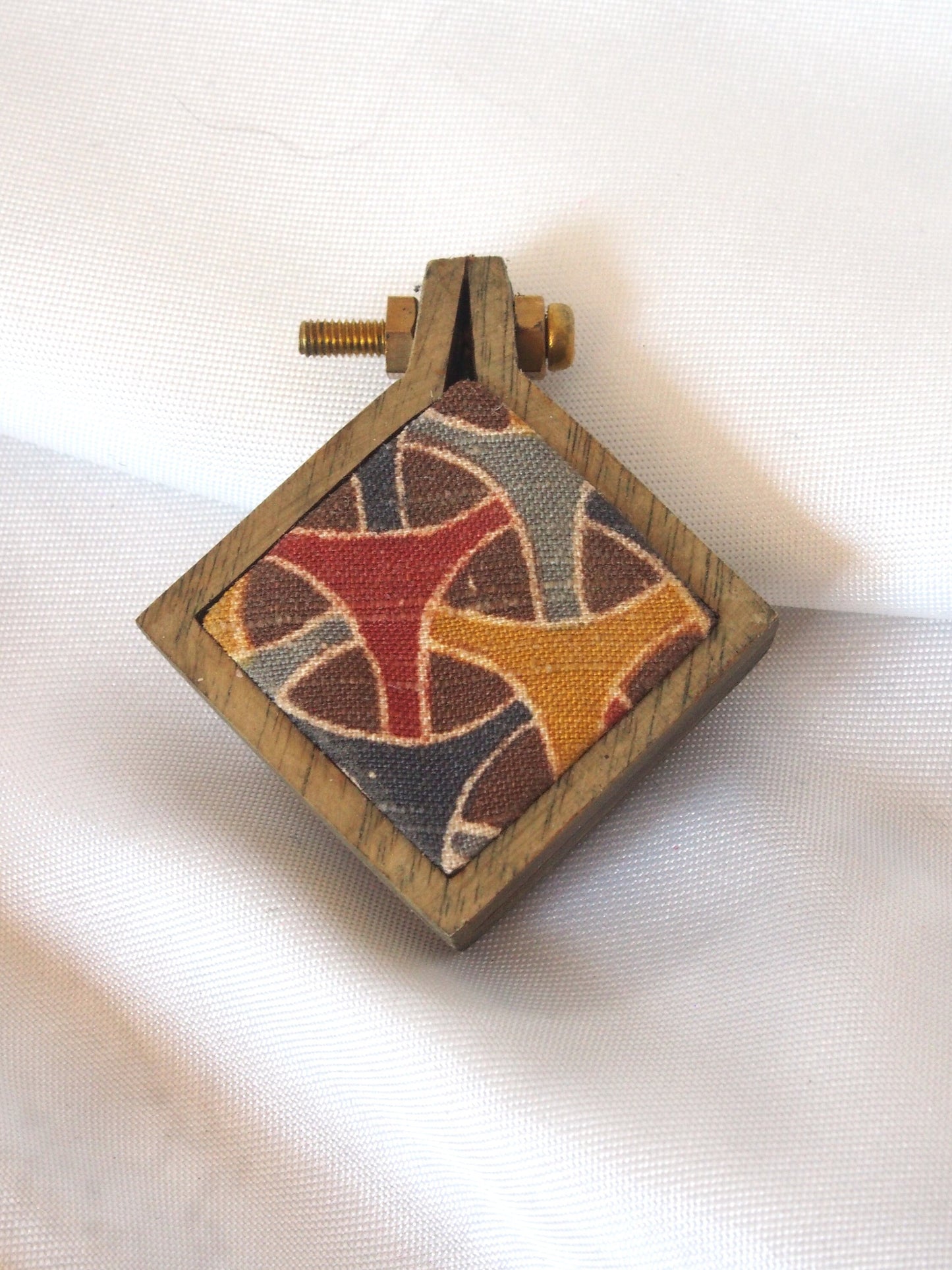 Handmade kimono brooch - wood and silk - various shapes