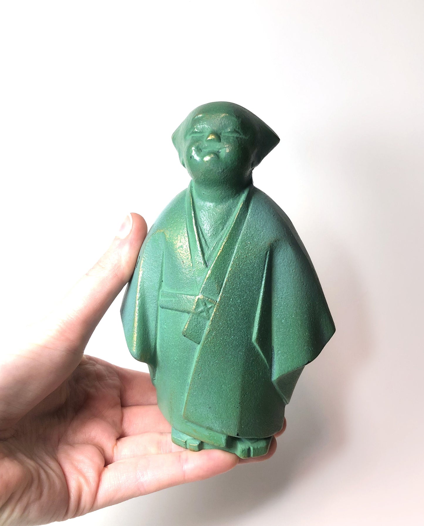 Japanese metal cast figurine - selfless child