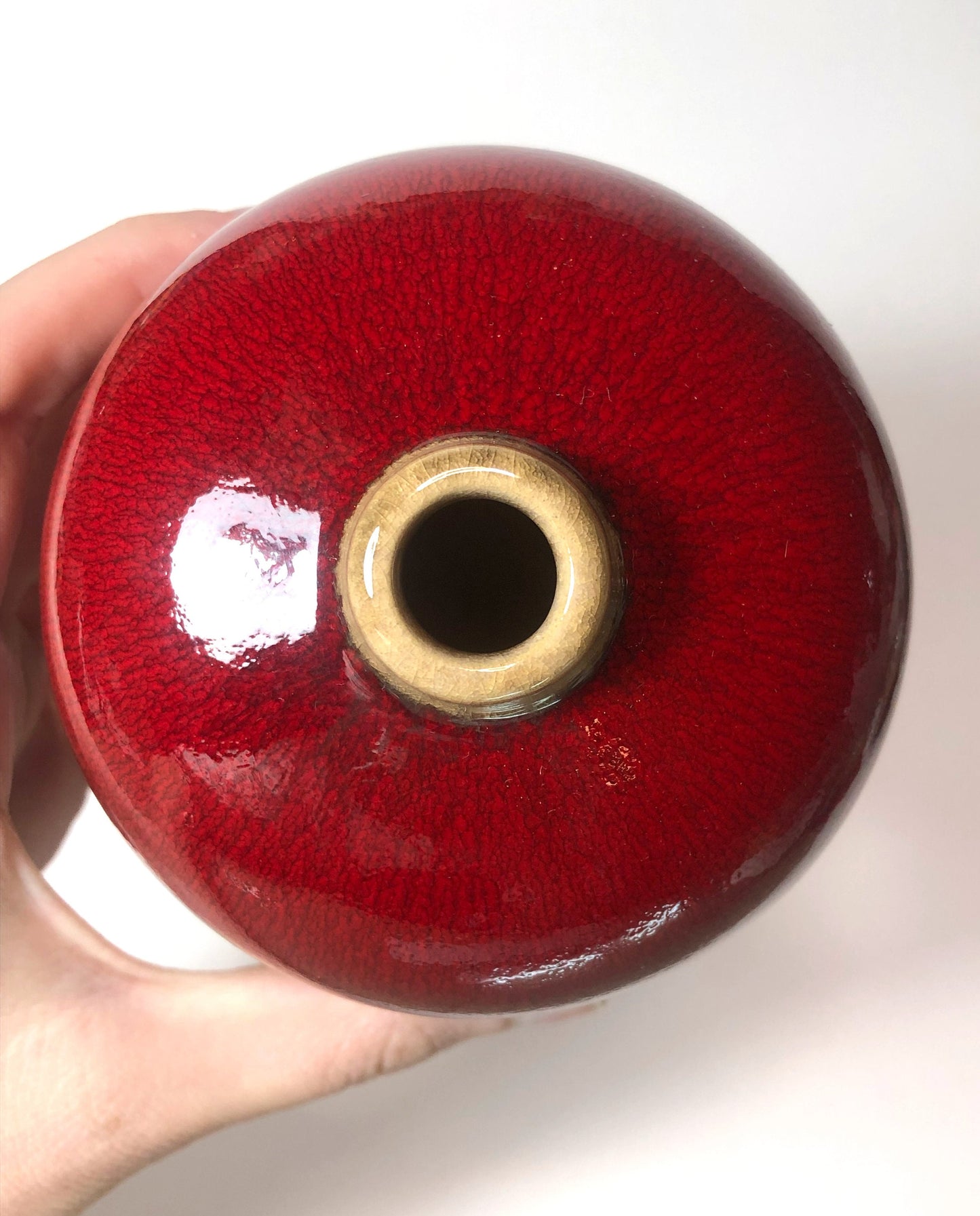 Japanese single bud vase - blood-red glaze "Keizan"