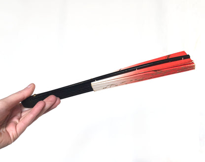 Foldable Japanese paper hand fan with color gradients - different colors available