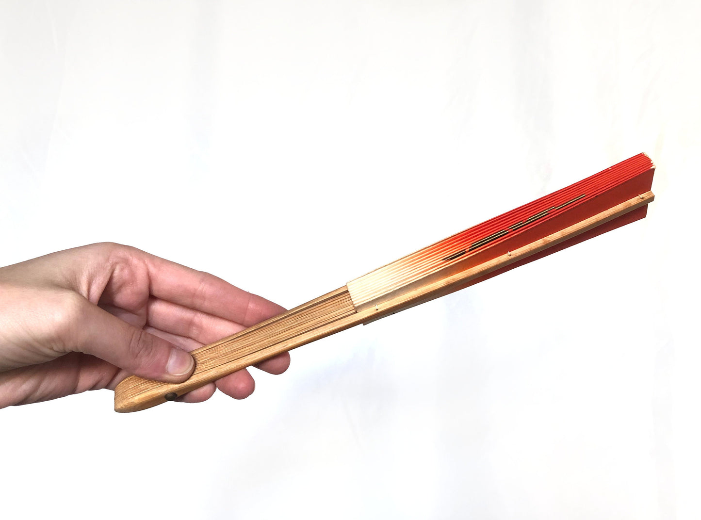 Foldable Japanese paper hand fan with color gradients - different colors available