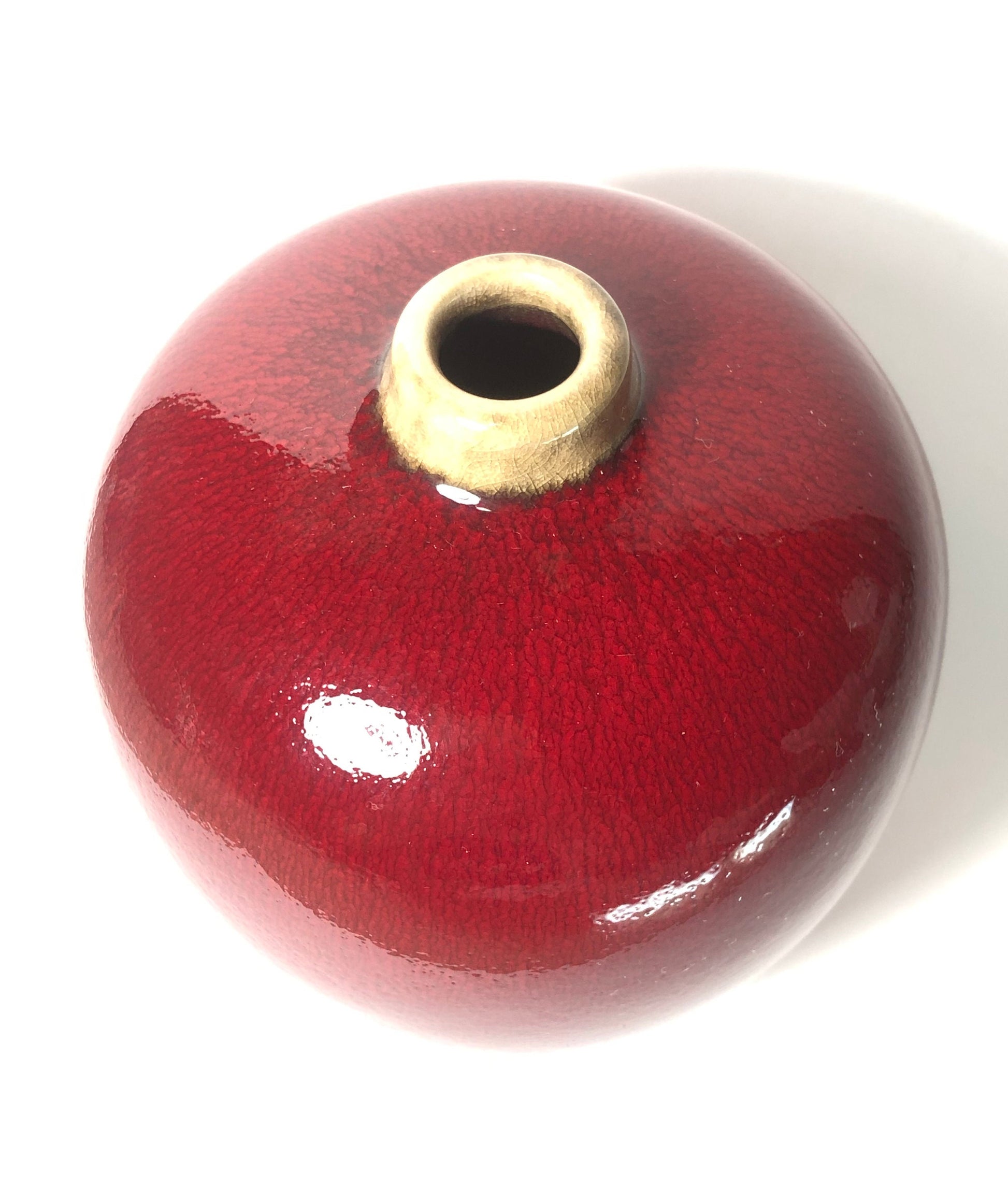 Japanese single bud vase - blood-red glaze "Keizan"