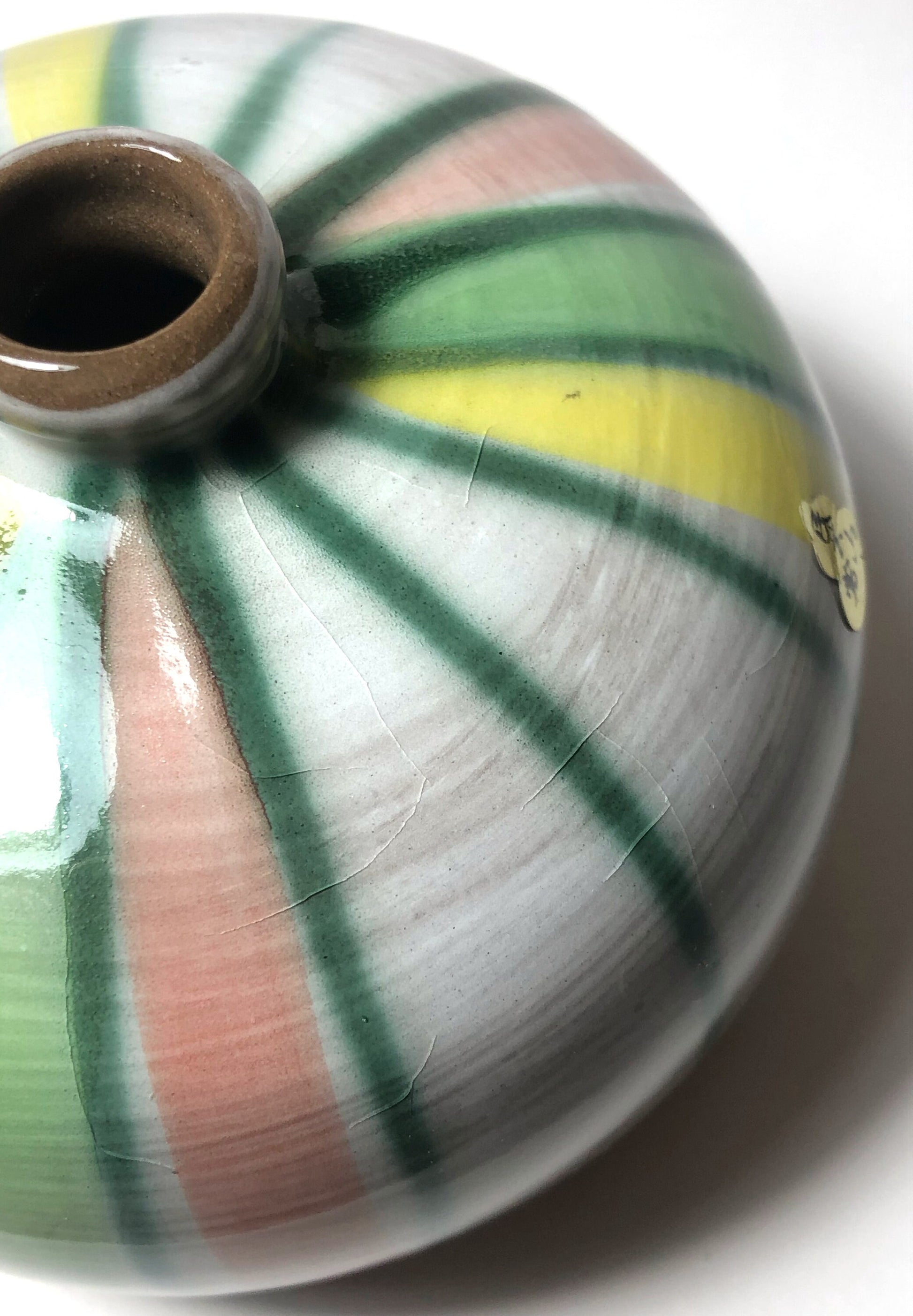 Japanese single bud vase - striped hard candy