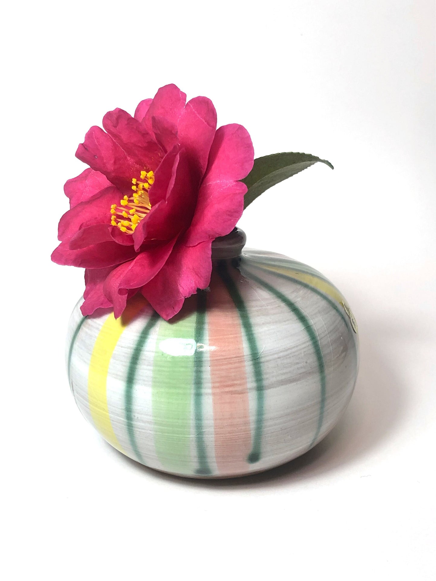 Japanese single bud vase - striped hard candy