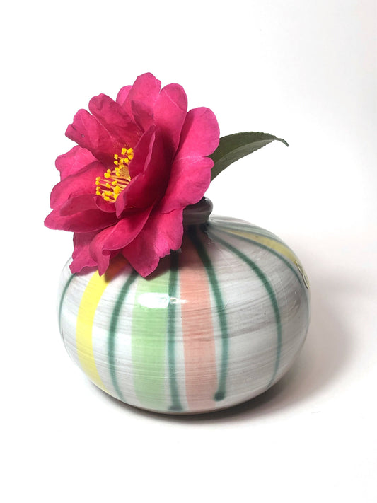 Japanese single bud vase - striped hard candy