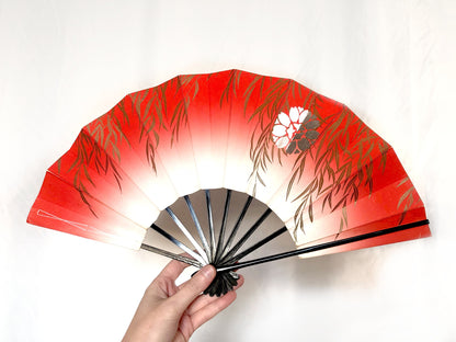 Foldable Japanese paper hand fan with color gradients - different colors available