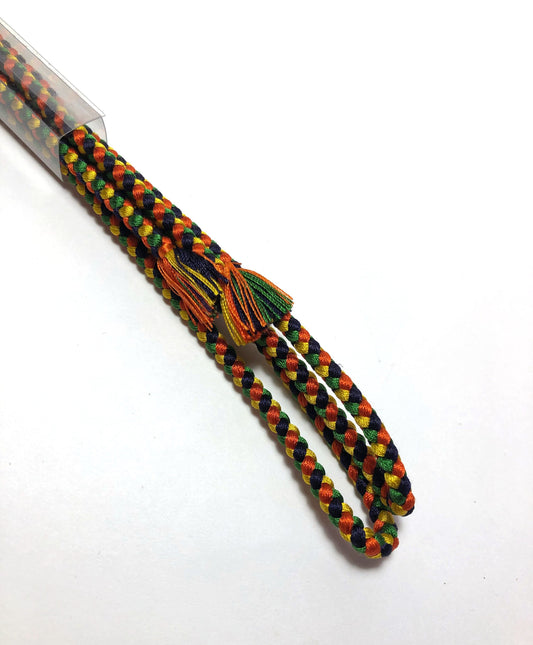 Vivid colorful silk obijime - thin belt with tassels