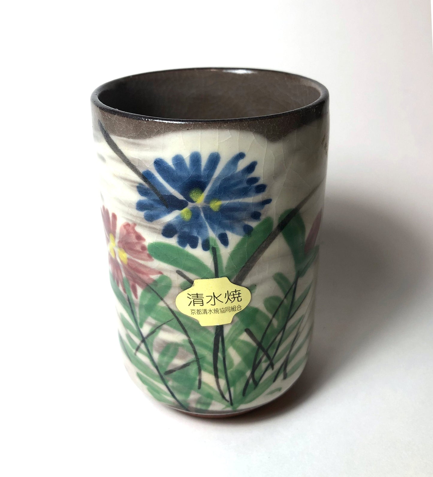 Japanese Kyomizuyaki tea cup - nadeshiko