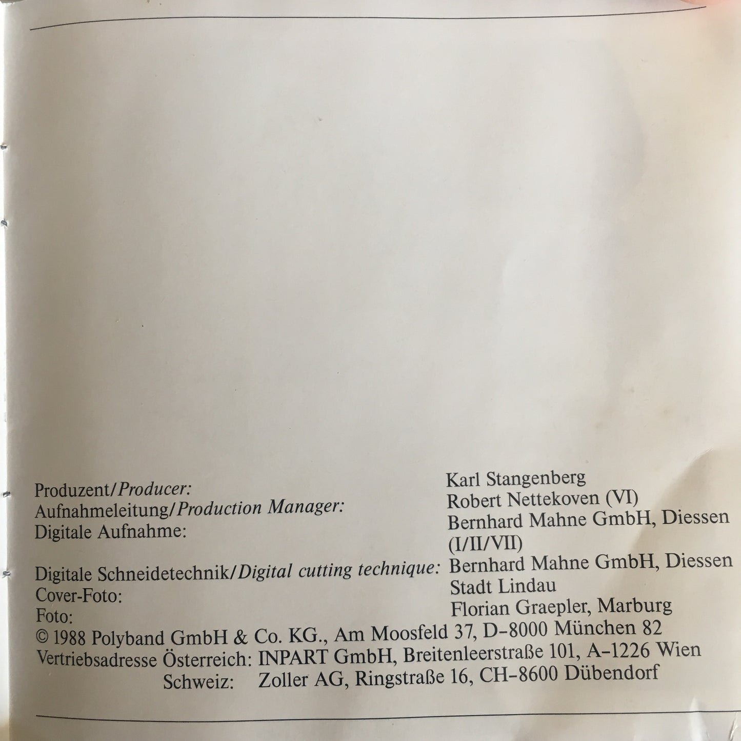 Music CD Blockflötensonaten des Barock Blockflöte: Karl Stangenberg
