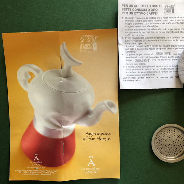 AnCap Ali Baba White 2 Cup Espresso Maker