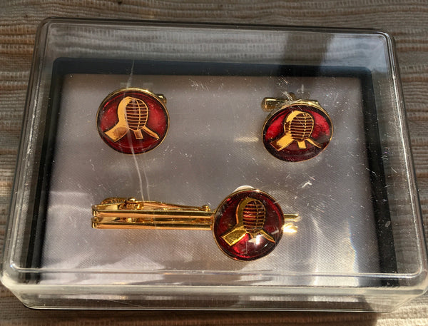 Kendō Cufflinks and Tie Clip Set