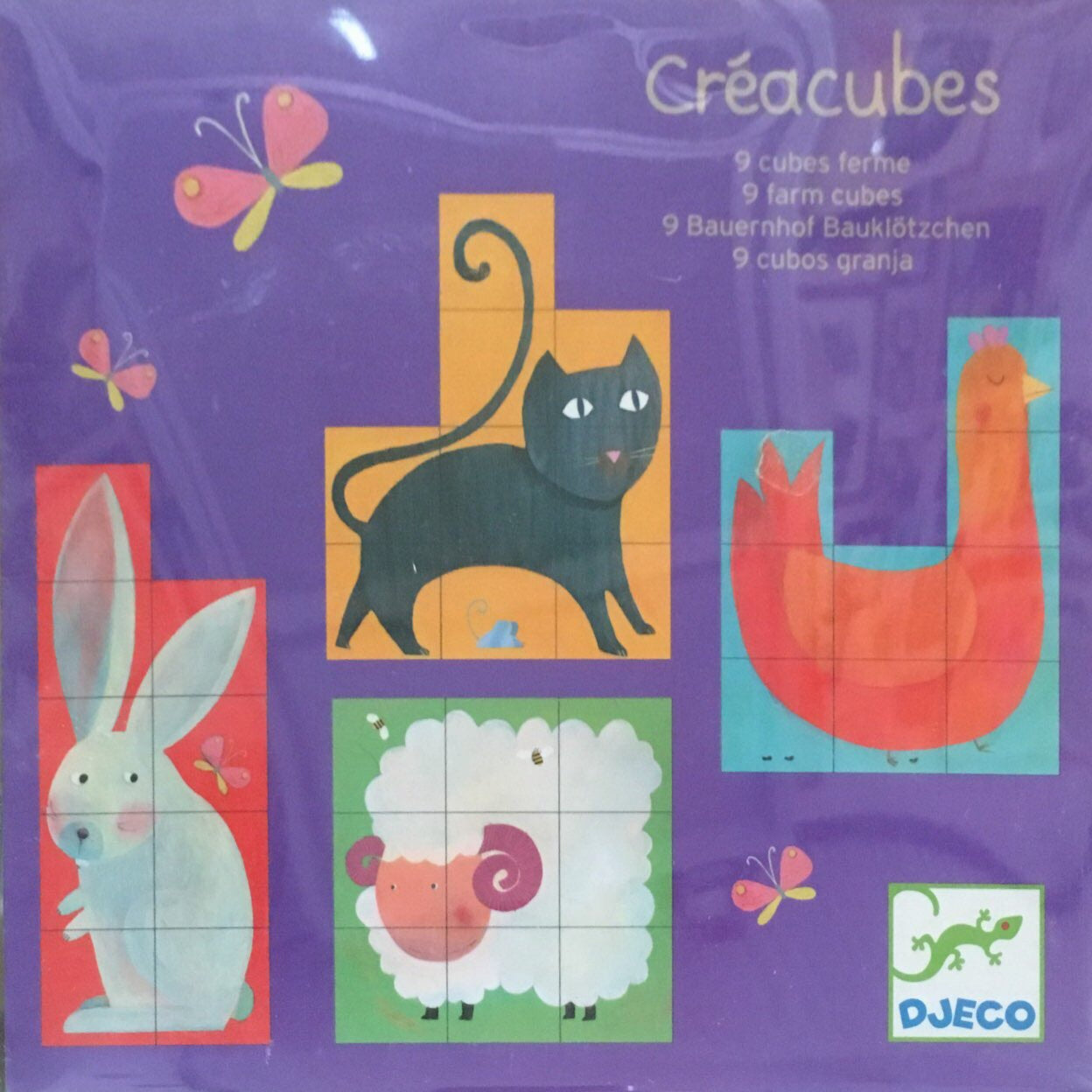 Djeco Créacubes Puzzle (9 Farm Cubes)