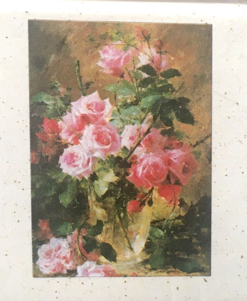 Still Life Of Roses In A Glass Vase Wood Print Frans Mortelmans