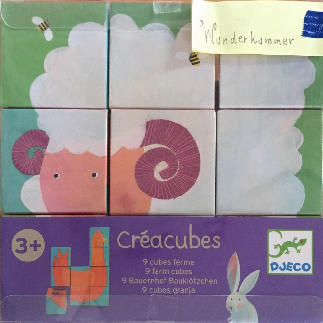 Djeco Créacubes Puzzle (9 Farm Cubes)